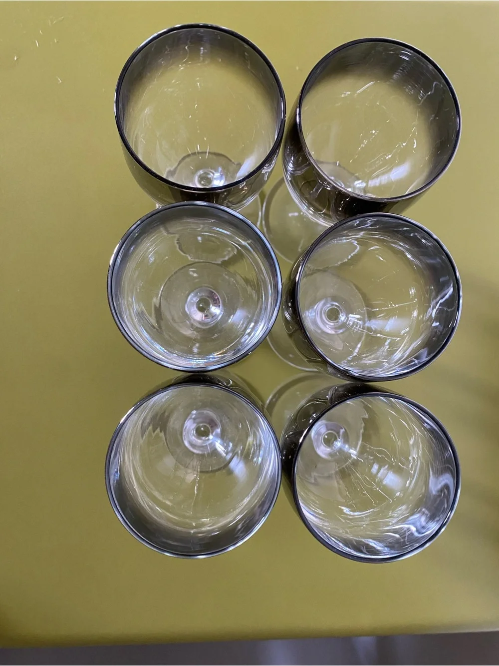 Set of 6 Smoke-Tinted Wine Glasses